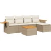 Image de vidaXL - 6-delige - Loungeset - met - kussens - poly - rattan - beige