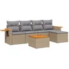 Image de vidaXL - 6-delige - Loungeset - met - kussens - poly - rattan - beige