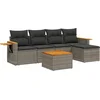 Image de vidaXL - 6-delige - Loungeset - met - kussens - poly - rattan - grijs