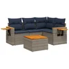 Image de vidaXL - 5-delige - Loungeset - met - kussens - poly - rattan - grijs
