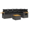 Image de vidaXL - 6-delige - Loungeset - met - kussens - poly - rattan - zwart