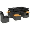 Image de vidaXL - 6-delige - Loungeset - met - kussens - poly - rattan - zwart