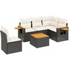 Image de vidaXL - 6-delige - Loungeset - met - kussens - poly - rattan - zwart