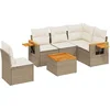 Image de vidaXL - 6-delige - Loungeset - met - kussens - poly - rattan - beige