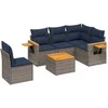 Image de vidaXL - 6-delige - Loungeset - met - kussens - poly - rattan - grijs