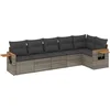Image de vidaXL - 6-delige - Loungeset - met - kussens - poly - rattan - grijs