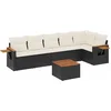 Image de vidaXL - 7-delige - Loungeset - met - kussens - poly - rattan - zwart