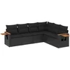 Image de vidaXL - 6-delige - Loungeset - met - kussens - poly - rattan - zwart