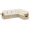 Image de vidaXL - 6-delige - Loungeset - met - kussens - poly - rattan - beige
