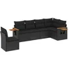 Image de vidaXL - 6-delige - Loungeset - met - kussens - poly - rattan - zwart