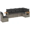 Image de vidaXL - 6-delige - Loungeset - met - kussens - poly - rattan - grijs