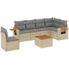 Image de vidaXL - 7-delige - Loungeset - met - kussens - poly - rattan - beige