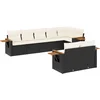 Image de vidaXL - 8-delige - Loungeset - met - kussens - poly - rattan - zwart