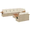 Image de vidaXL - 9-delige - Loungeset - met - kussens - poly - rattan - beige