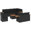Image de vidaXL - 9-delige - Loungeset - met - kussens - poly - rattan - zwart