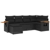 Image de vidaXL - 6-delige - Loungeset - met - kussens - poly - rattan - zwart