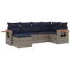 Image de vidaXL - 6-delige - Loungeset - met - kussens - poly - rattan - grijs