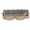 Image de vidaXL - 7-delige - Loungeset - met - kussens - poly - rattan - beige