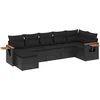 Image de vidaXL - 7-delige - Loungeset - met - kussens - poly - rattan - zwart