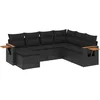 Image de vidaXL - 7-delige - Loungeset - met - kussens - poly - rattan - zwart