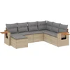 Image de vidaXL - 7-delige - Loungeset - met - kussens - poly - rattan - beige