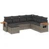 Image de vidaXL - 7-delige - Loungeset - met - kussens - poly - rattan - grijs