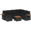 Image de vidaXL - 8-delige - Loungeset - met - kussens - poly - rattan - zwart