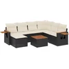 Image de vidaXL - 8-delige - Loungeset - met - kussens - poly - rattan - zwart