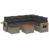 Image de vidaXL - 8-delige - Loungeset - met - kussens - poly - rattan - grijs