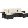 Image de vidaXL - 6-delige - Loungeset - met - kussens - poly - rattan - zwart