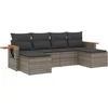 Image de vidaXL - 6-delige - Loungeset - met - kussens - poly - rattan - grijs