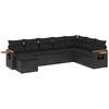 Image de vidaXL - 8-delige - Loungeset - met - kussens - poly - rattan - zwart