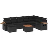 Image de vidaXL - 9-delige - Loungeset - met - kussens - poly - rattan - zwart