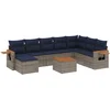Image de vidaXL - 9-delige - Loungeset - met - kussens - poly - rattan - grijs