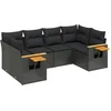 Image de vidaXL - 6-delige - Loungeset - met - kussens - poly - rattan - zwart