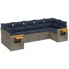Image de vidaXL - 7-delige - Loungeset - met - kussens - poly - rattan - grijs