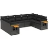 Image de vidaXL - 9-delige - Loungeset - met - kussens - poly - rattan - zwart