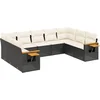 Image de vidaXL - 9-delige - Loungeset - met - kussens - poly - rattan - zwart