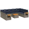 Image de vidaXL - 10-delige - Loungeset - met - kussens - poly - rattan - grijs