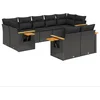 Image de vidaXL - 9-delige - Loungeset - met - kussens - poly - rattan - zwart