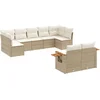 Image de vidaXL - 9-delige - Loungeset - met - kussens - poly - rattan - beige