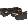 Image de vidaXL - 10-delige - Loungeset - met - kussens - poly - rattan - zwart