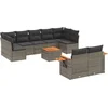 Image de vidaXL - 10-delige - Loungeset - met - kussens - poly - rattan - grijs