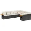 Image de vidaXL - 9-delige - Loungeset - met - kussens - poly - rattan - zwart