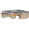 Image de vidaXL - 10-delige - Loungeset - met - kussens - poly - rattan - beige