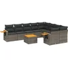 Image de vidaXL - 10-delige - Loungeset - met - kussens - poly - rattan - grijs