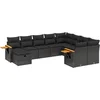 Image de vidaXL - 10-delige - Loungeset - met - kussens - poly - rattan - zwart