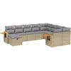 Image de vidaXL - 10-delige - Loungeset - met - kussens - poly - rattan - beige