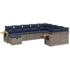 Image de vidaXL - 10-delige - Loungeset - met - kussens - poly - rattan - grijs