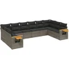 Image de vidaXL - 10-delige - Loungeset - met - kussens - poly - rattan - grijs